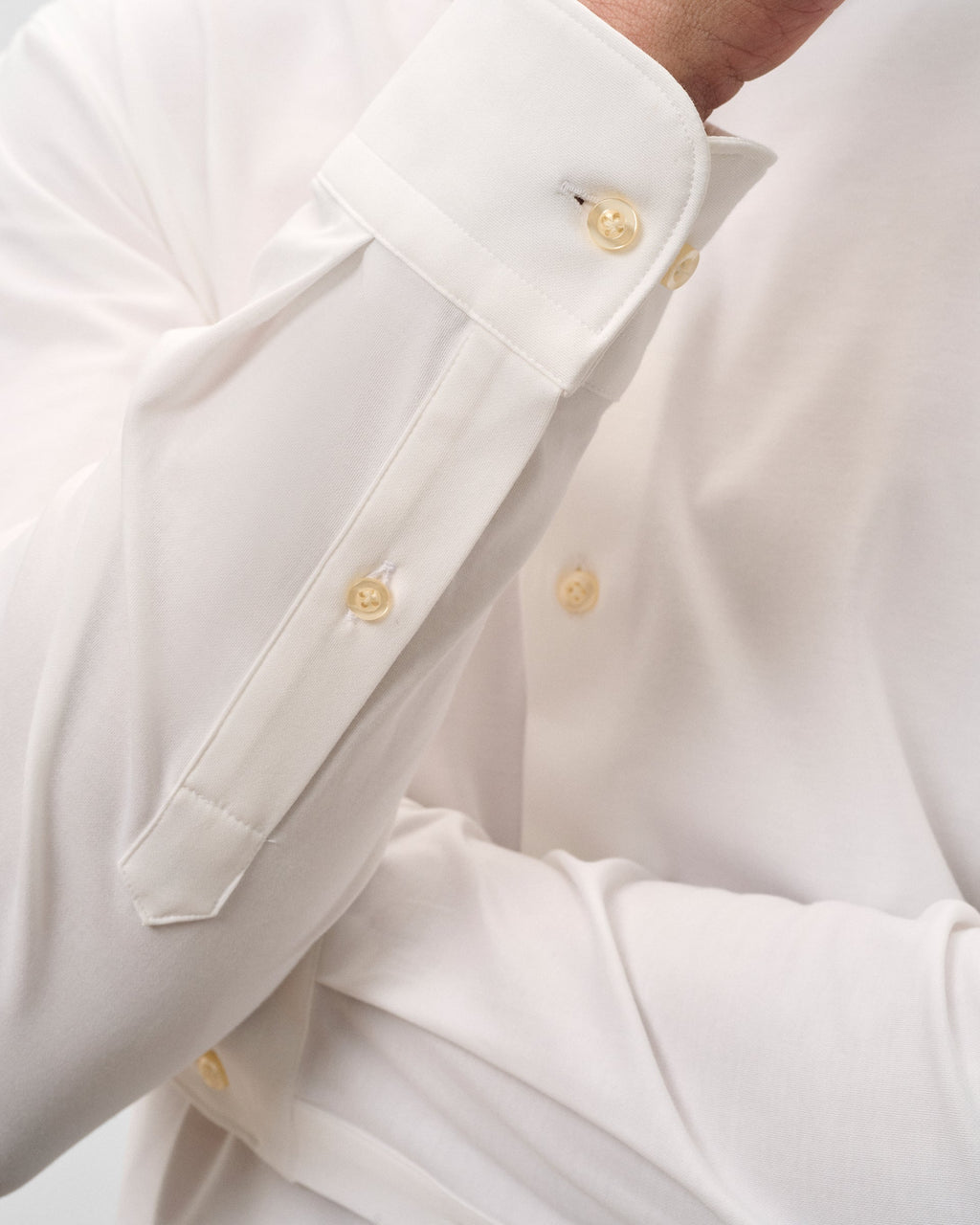 Johnnie-O Fine Pique Knit Button Down Shirt - Solid, White