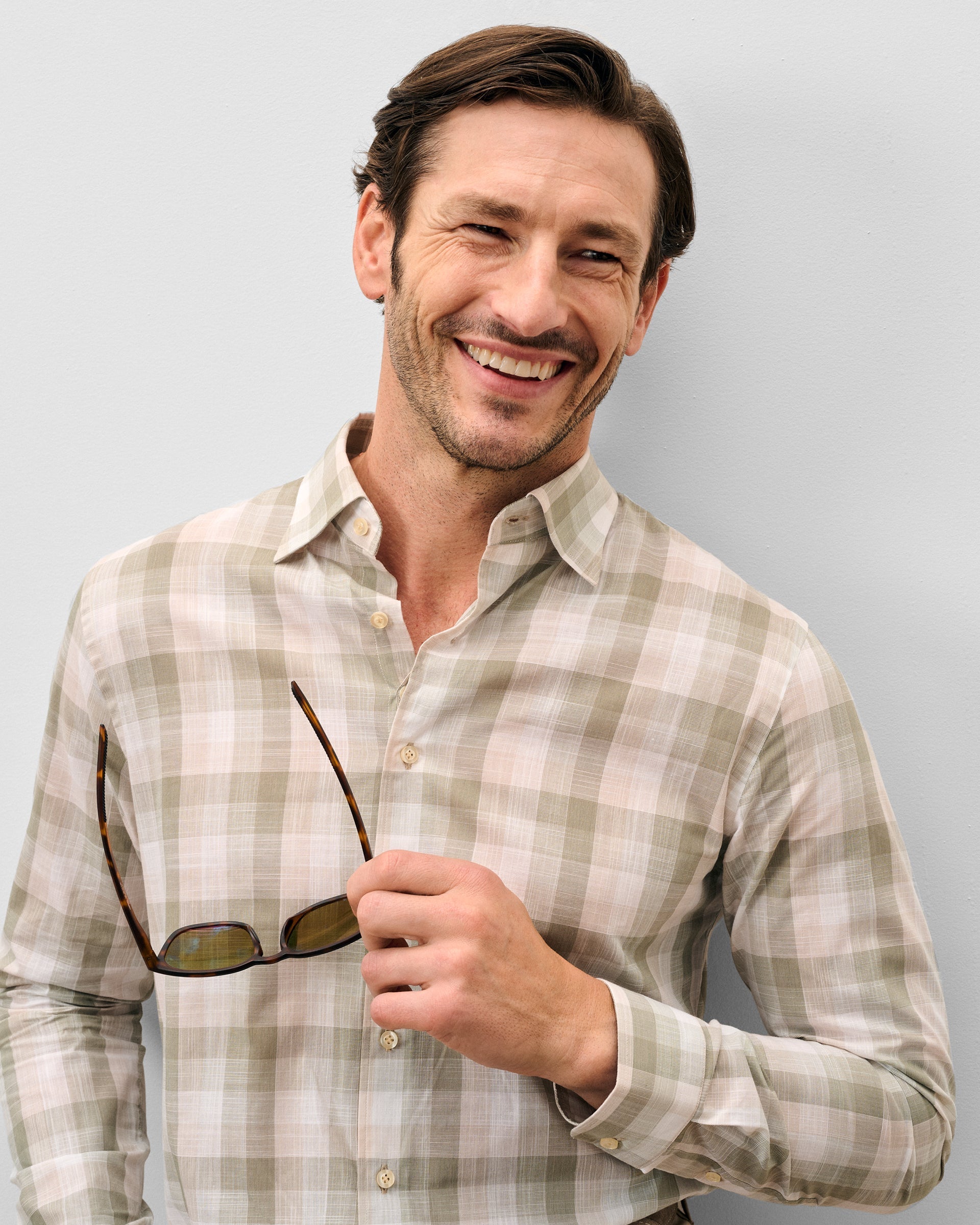 Johnnie-O Cotton Button Down Shirt - Umstead Plaid, Sage
