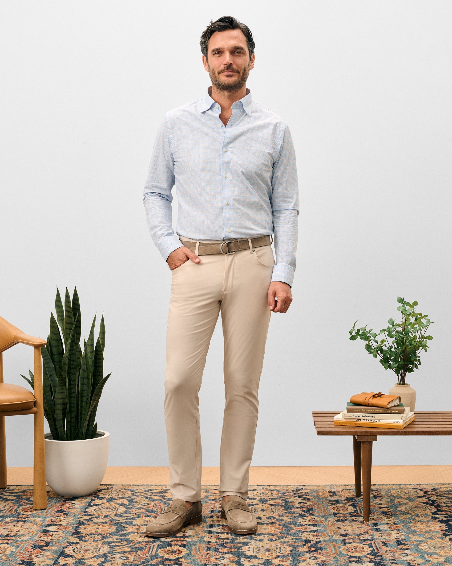 Johnnie-O Cotton Button Down Shirt - Chadwick Pin Pane, Maliblu