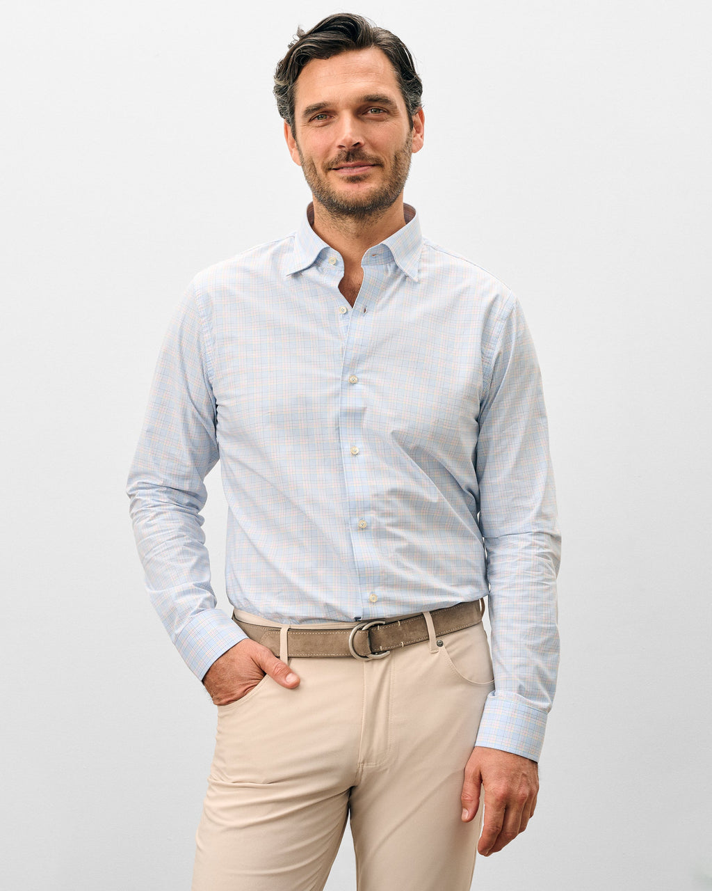 Johnnie-O Cotton Button Down Shirt - Chadwick Pin Pane, Maliblu