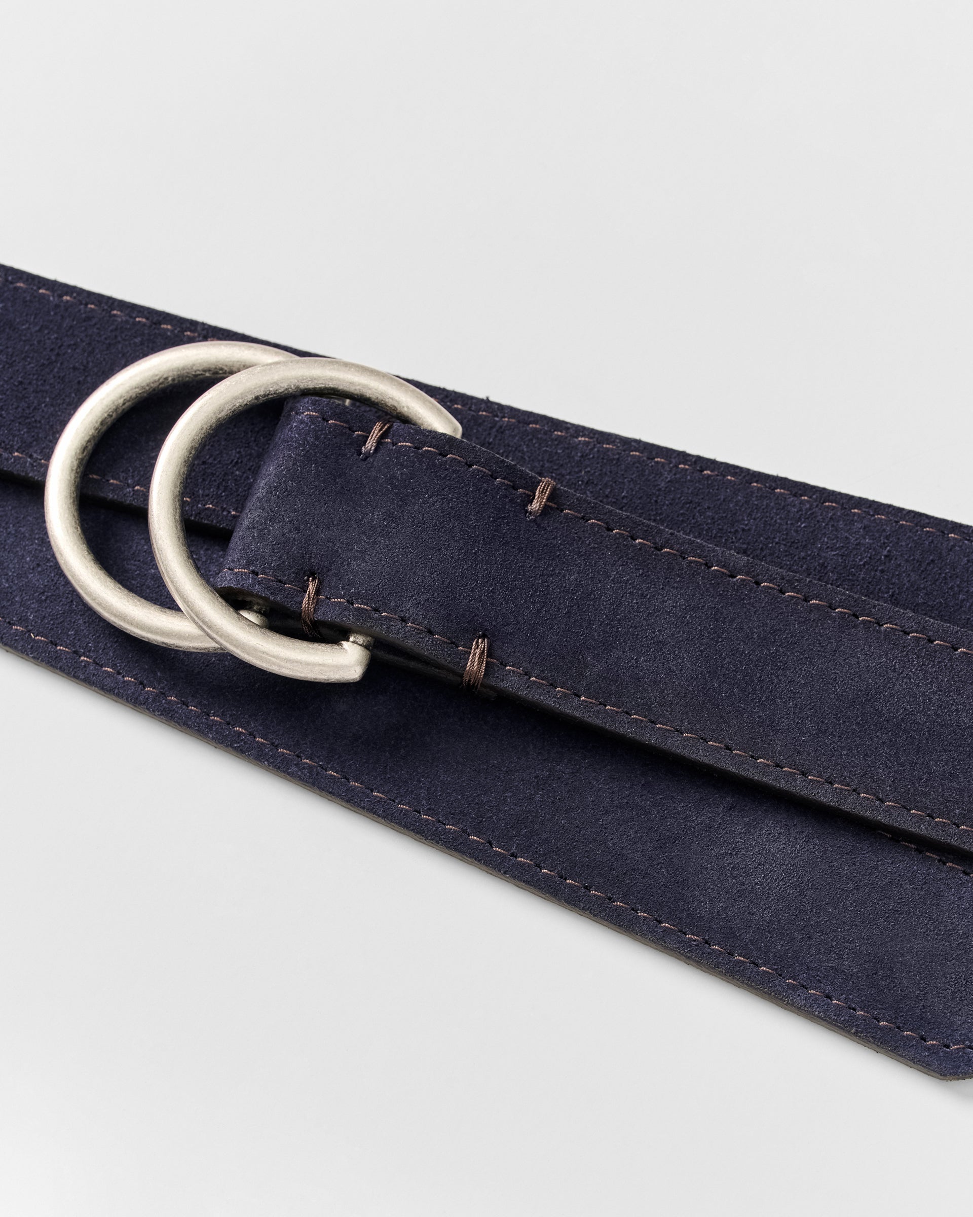 Johnnie-O O-Ring Suede Belt, Navy