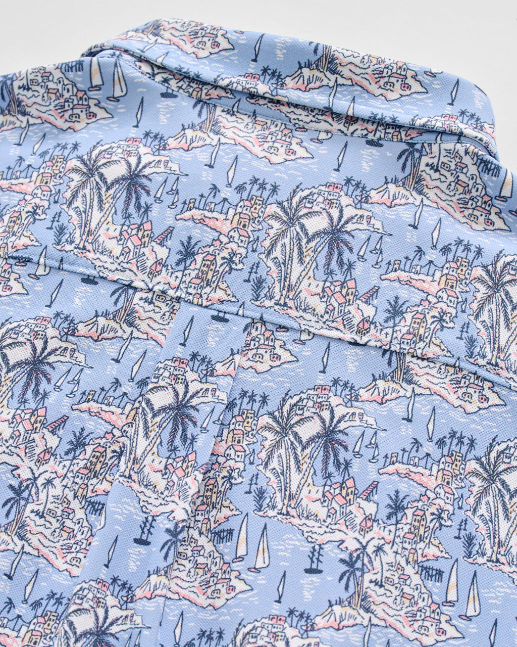 Johnnie-O Printed Mesh Short Sleeve Button Down Shirt - Otto Printed Knit, Infinity