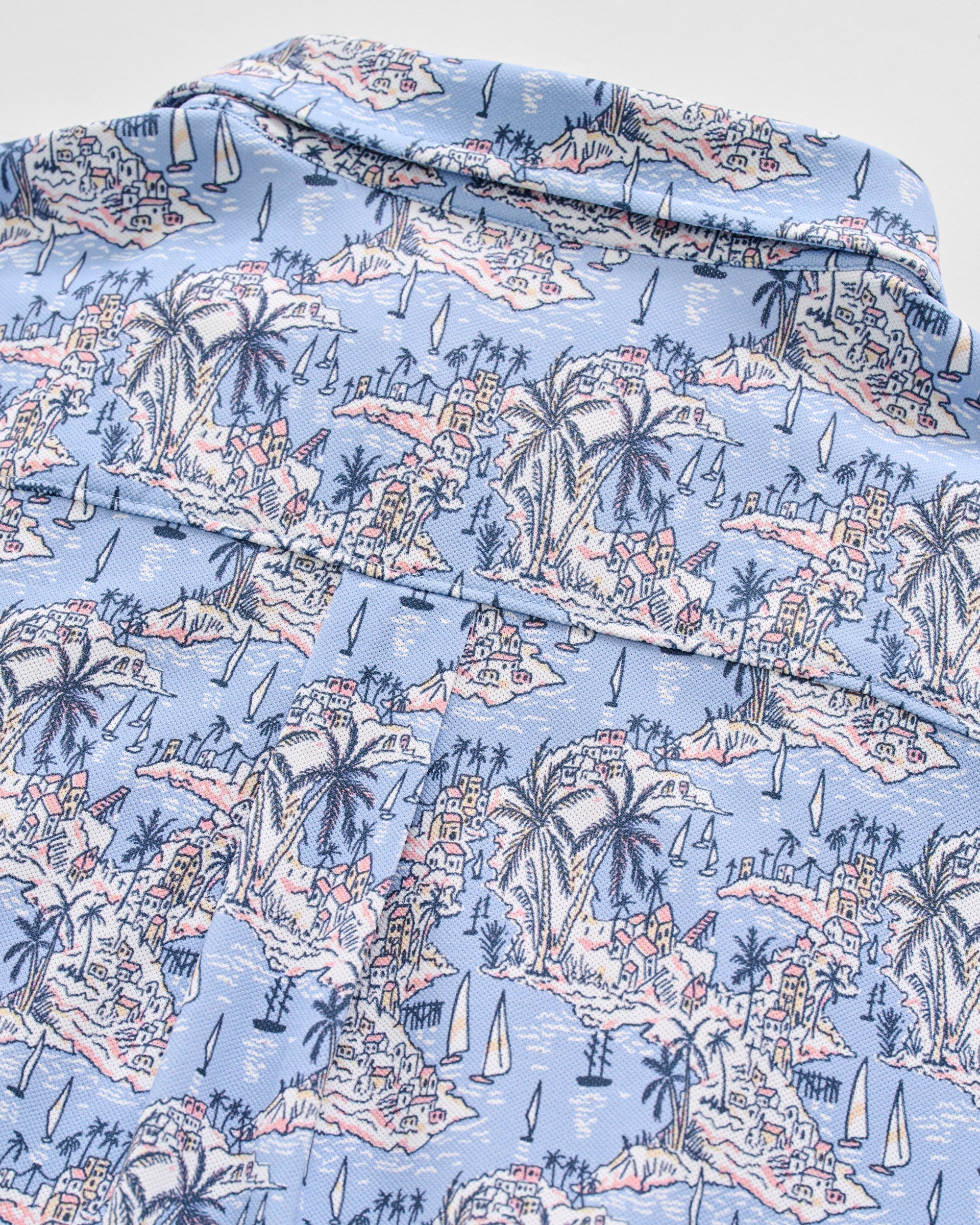 Johnnie-O Printed Mesh Short Sleeve Button Down Shirt - Otto Printed Knit, Infinity