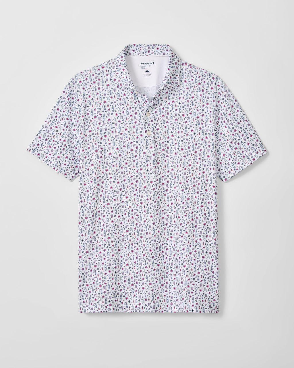 Johnnie-O Performance Jersey Polo - Petal Punch, Lake