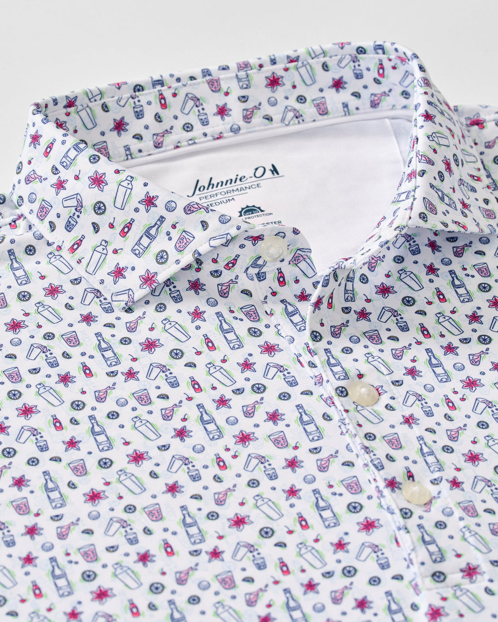 Johnnie-O Performance Jersey Polo - Petal Punch, Lake