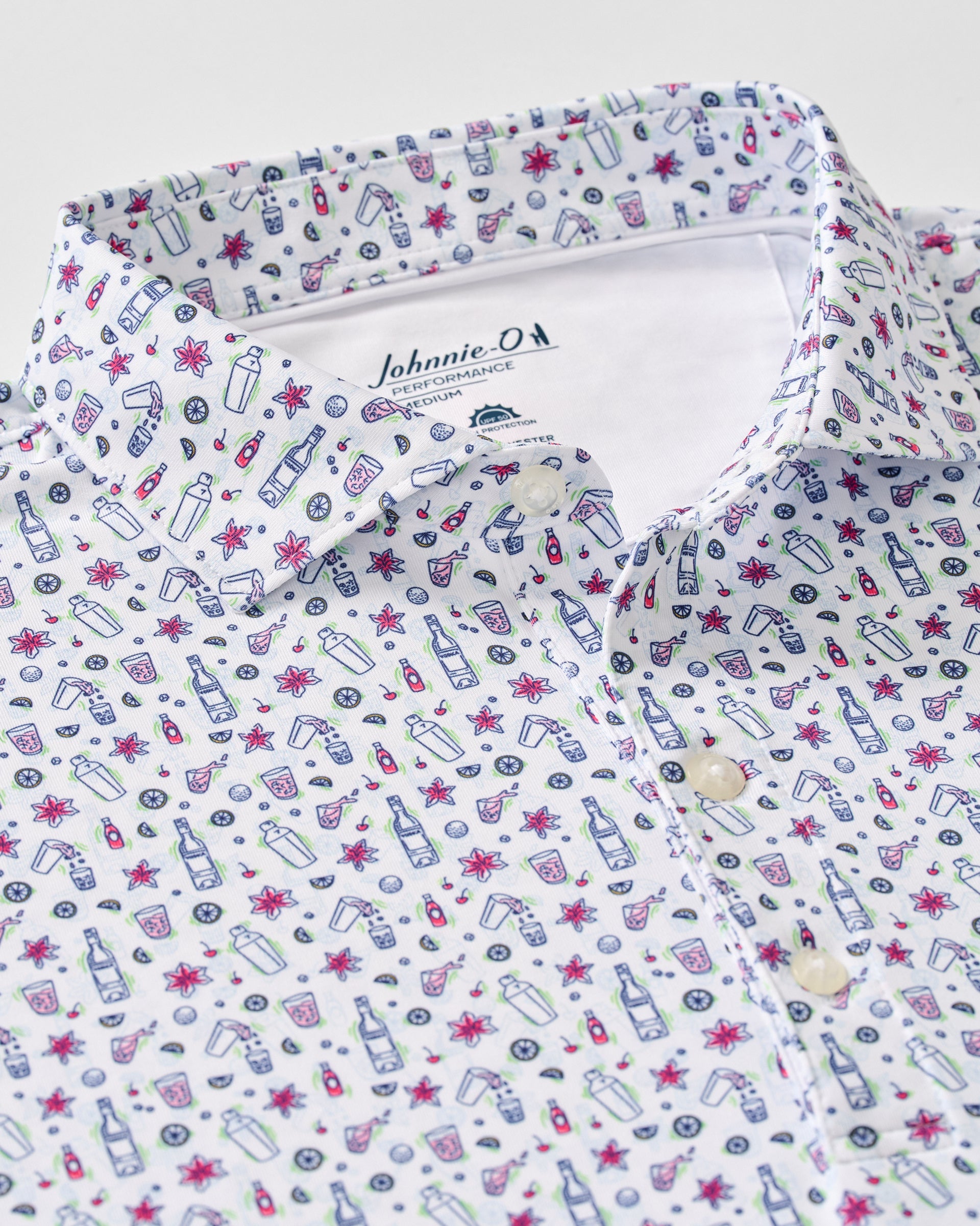 Johnnie-O Performance Jersey Polo - Petal Punch, Lake
