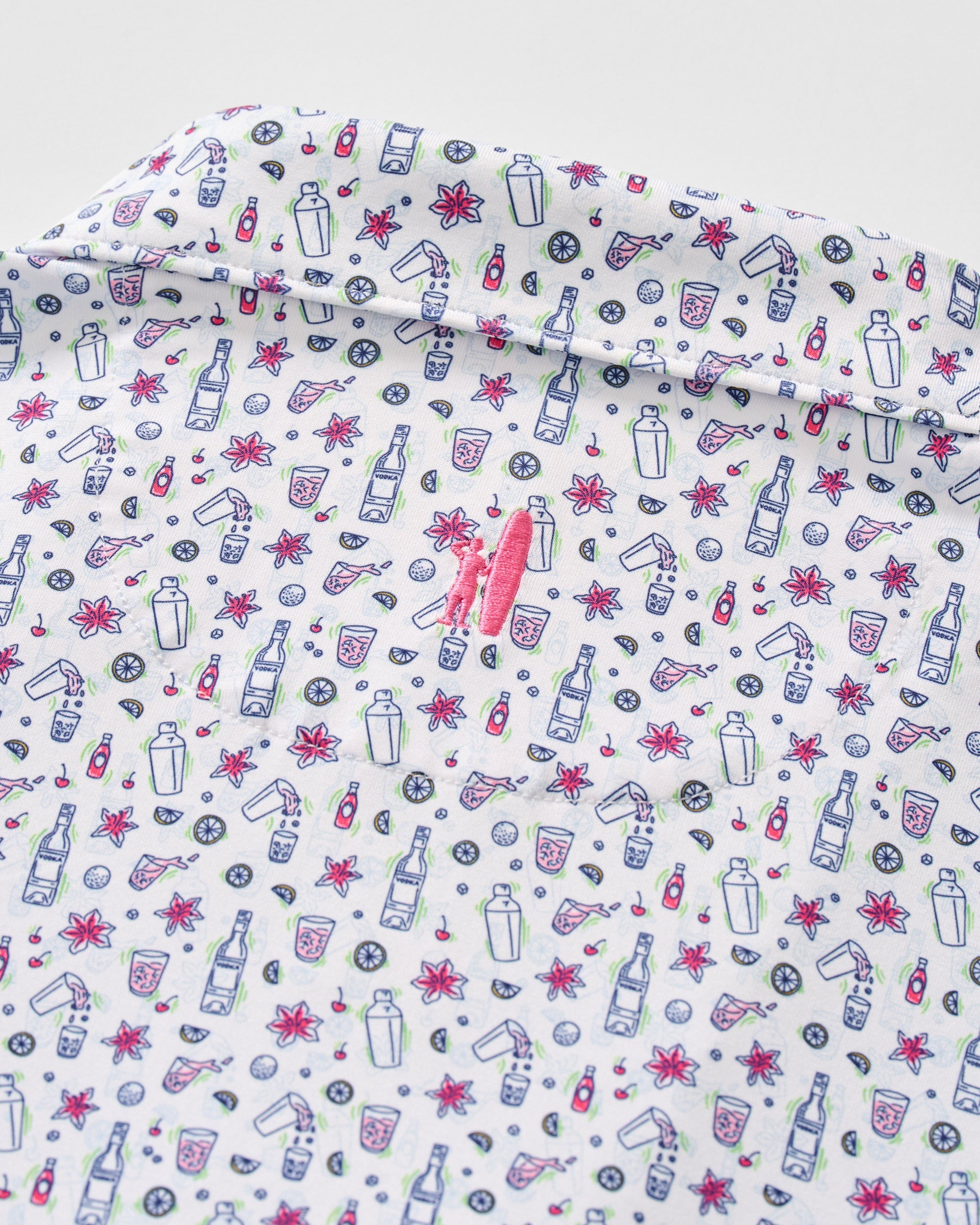 Johnnie-O Performance Jersey Polo - Petal Punch, Lake