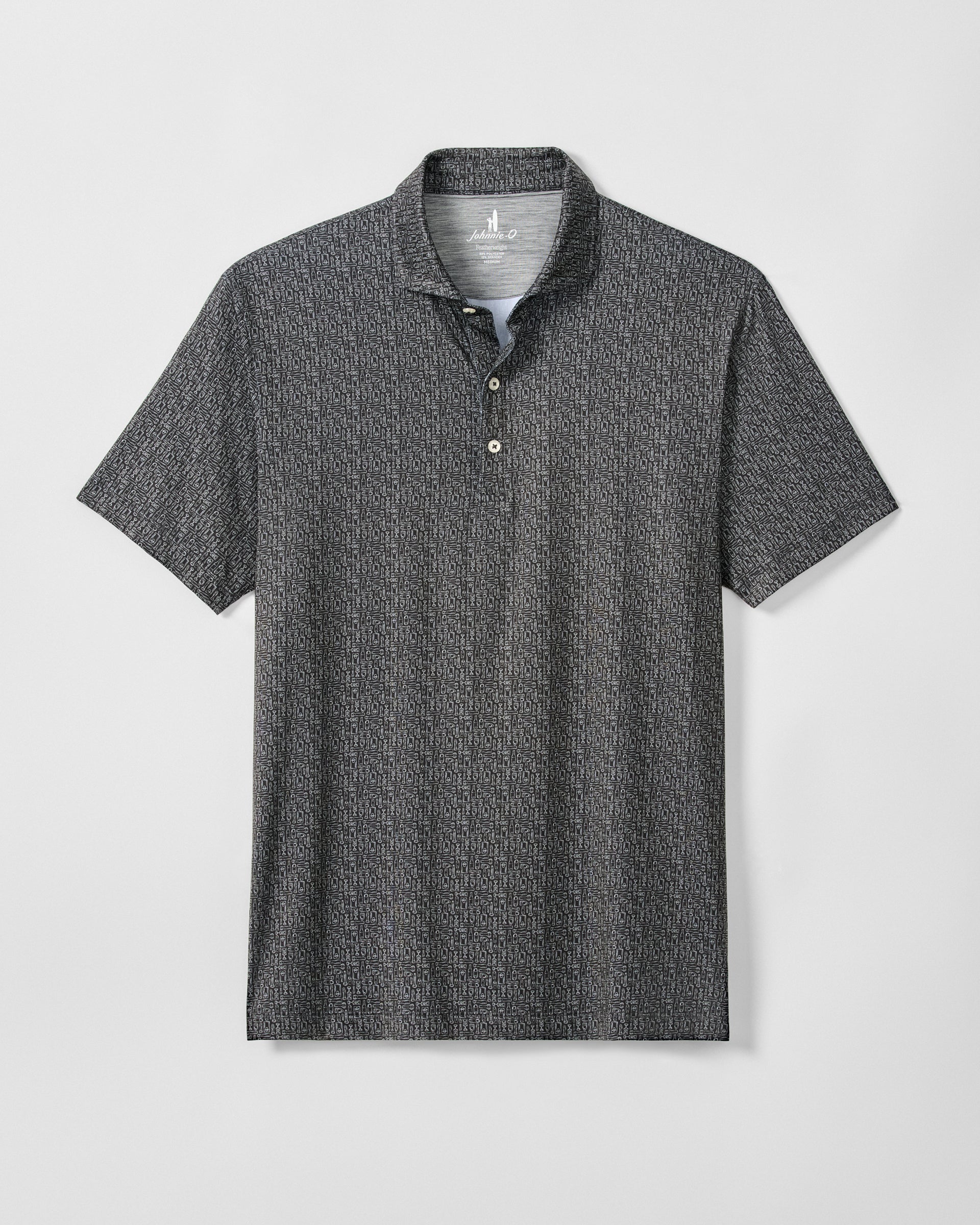 Johnnie-O Featherweight Performance Polo - Popping Tops, Black