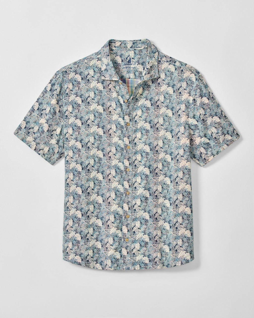 Johnnie-O "Surf Flannel" Short Sleeve Button Down Shirt - Ragland Printed Double Face, Wake