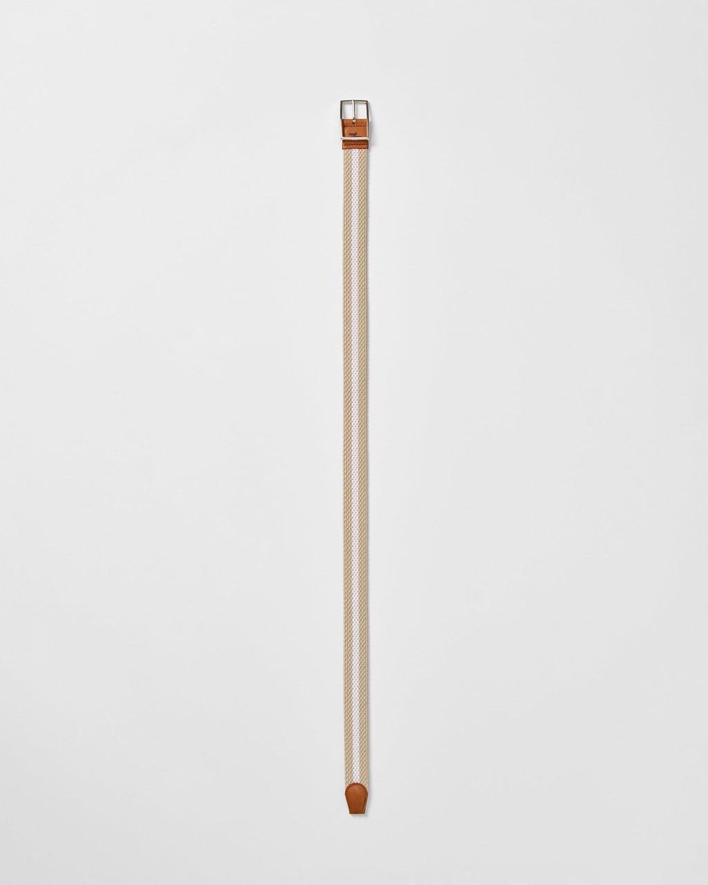 Johnnie-O Reversible Stripe Stretch Belt, Light Khaki