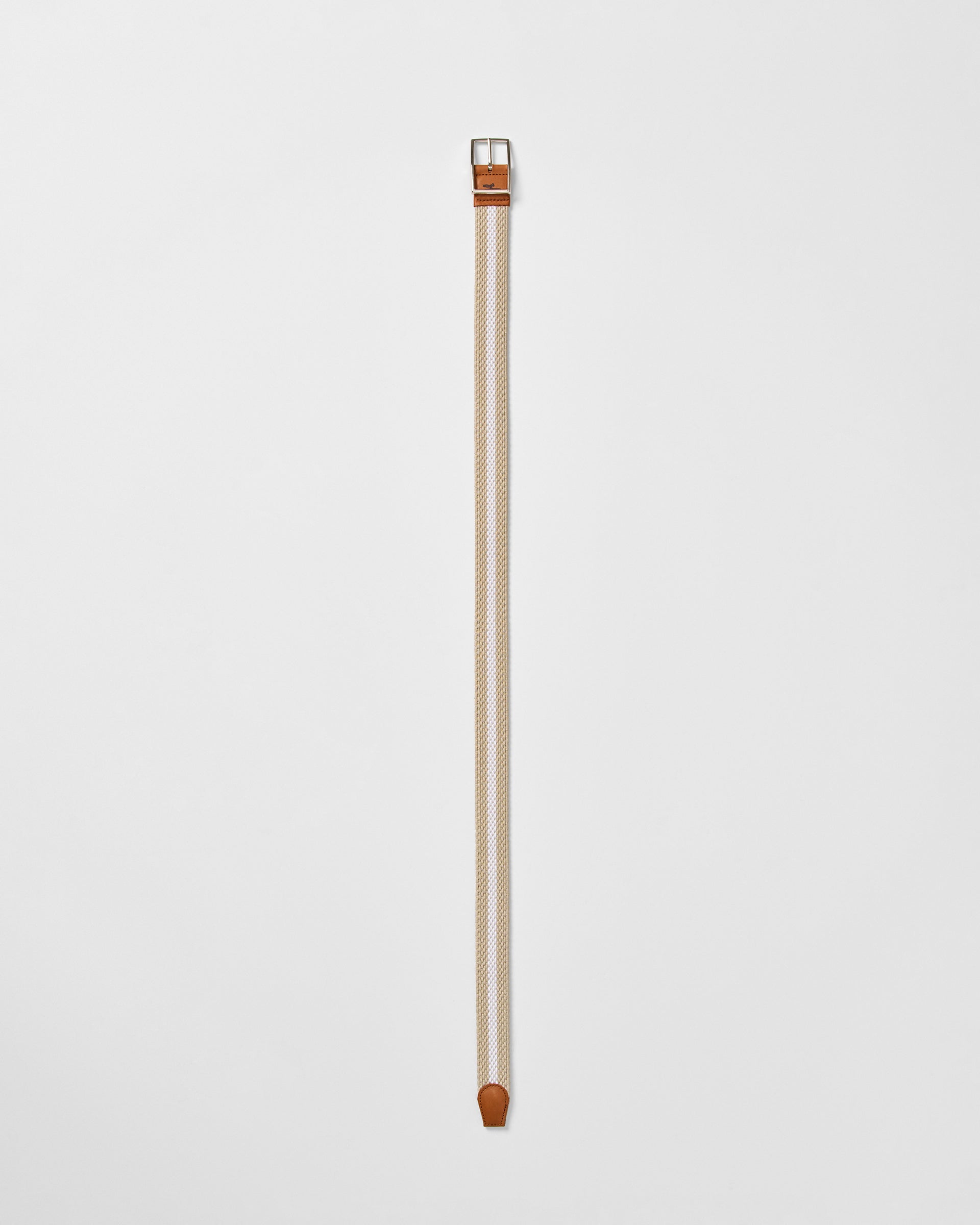 Johnnie-O Reversible Stripe Stretch Belt, Light Khaki