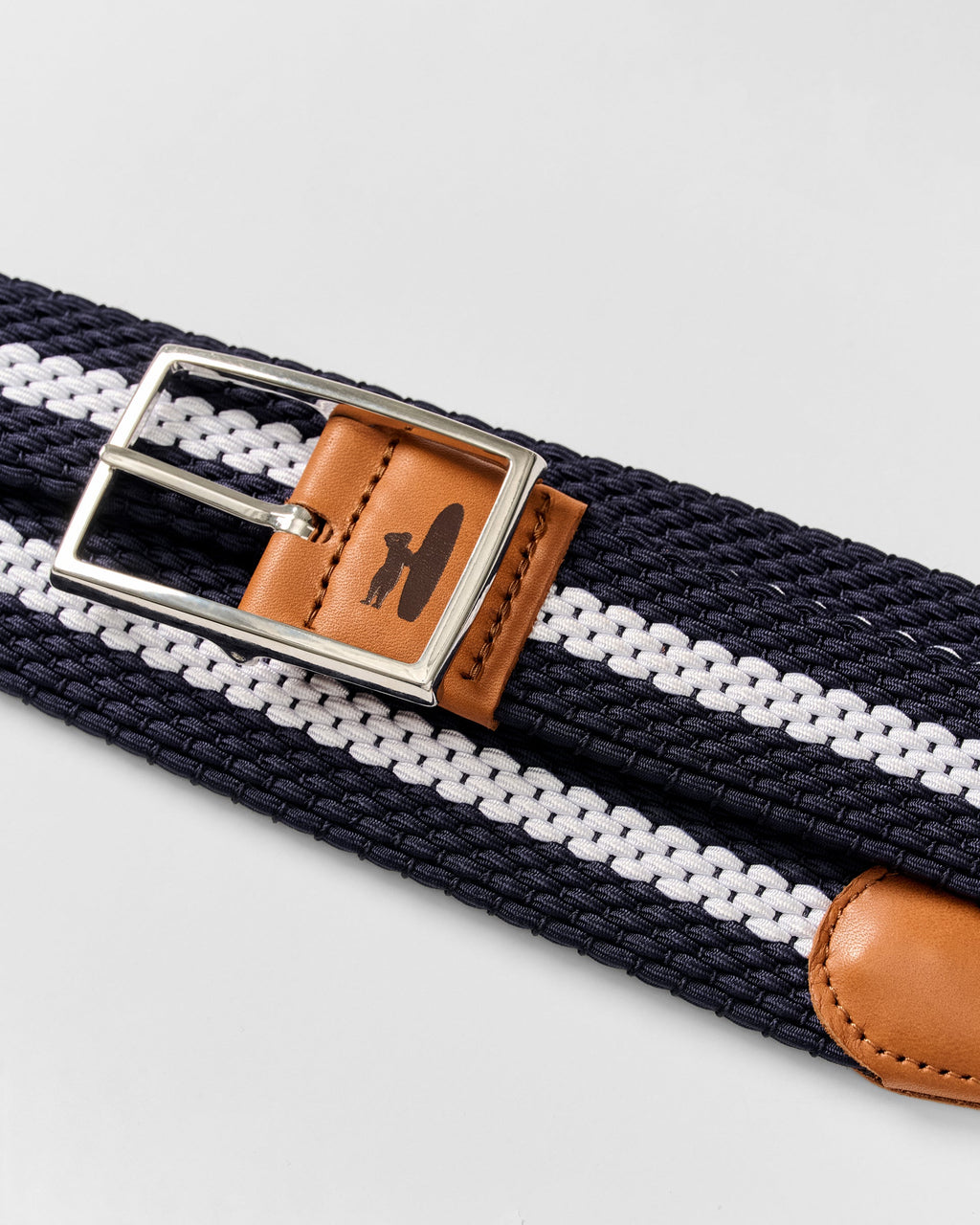 Johnnie-O Reversible Stripe Stretch Belt, Navy