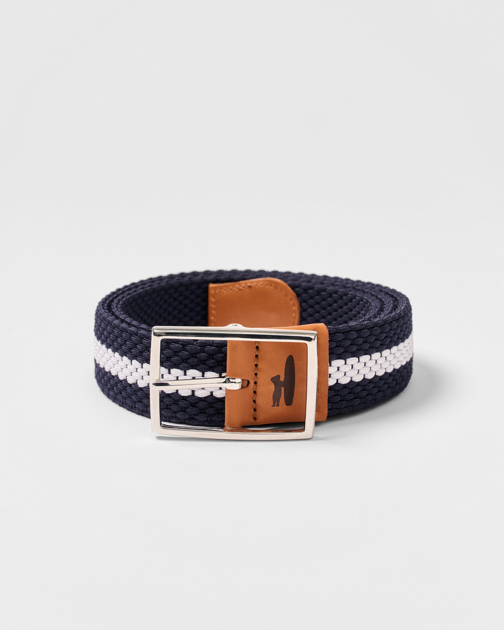 Johnnie-O Reversible Stripe Stretch Belt, Navy