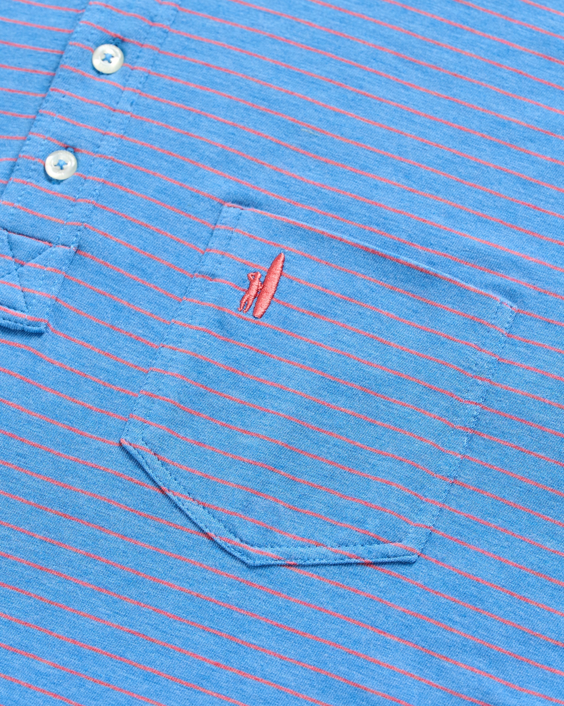 Johnnie-O Original 4-Button Polo - Ryan Stripe, Venice Blue