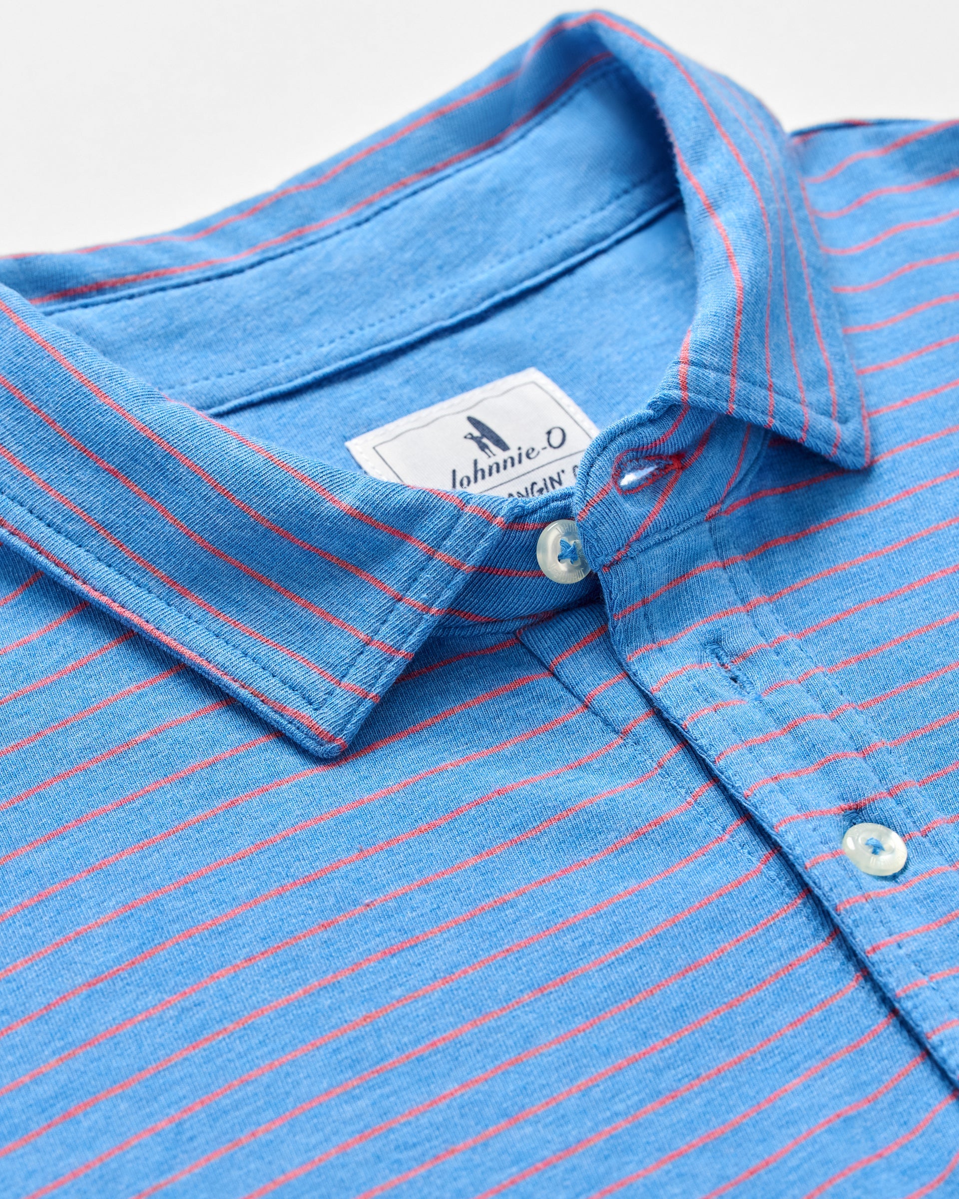 Johnnie-O Original 4-Button Polo - Ryan Stripe, Venice Blue