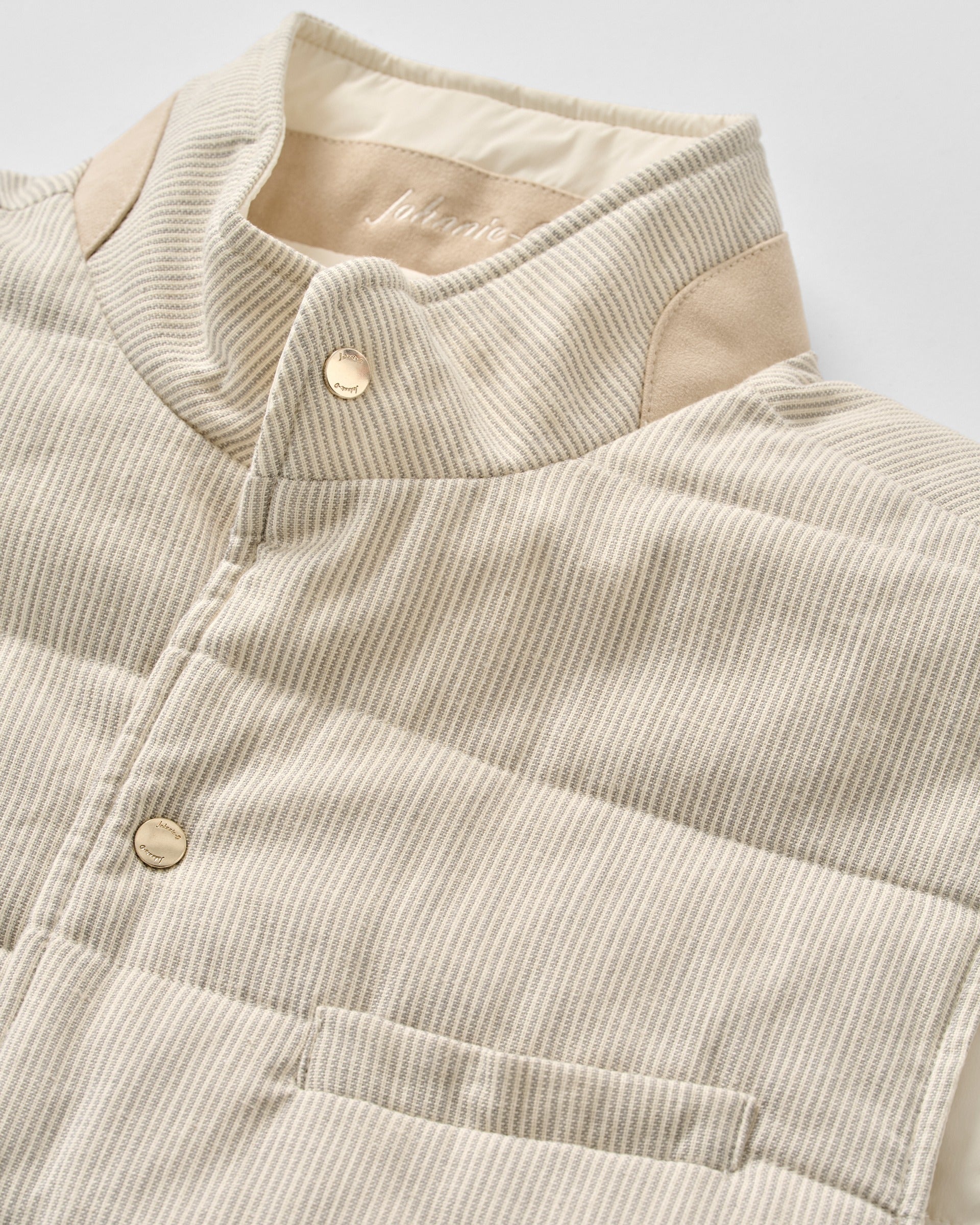 Johnnie-O Sandhills Reversible Snap Front Vest, Stone