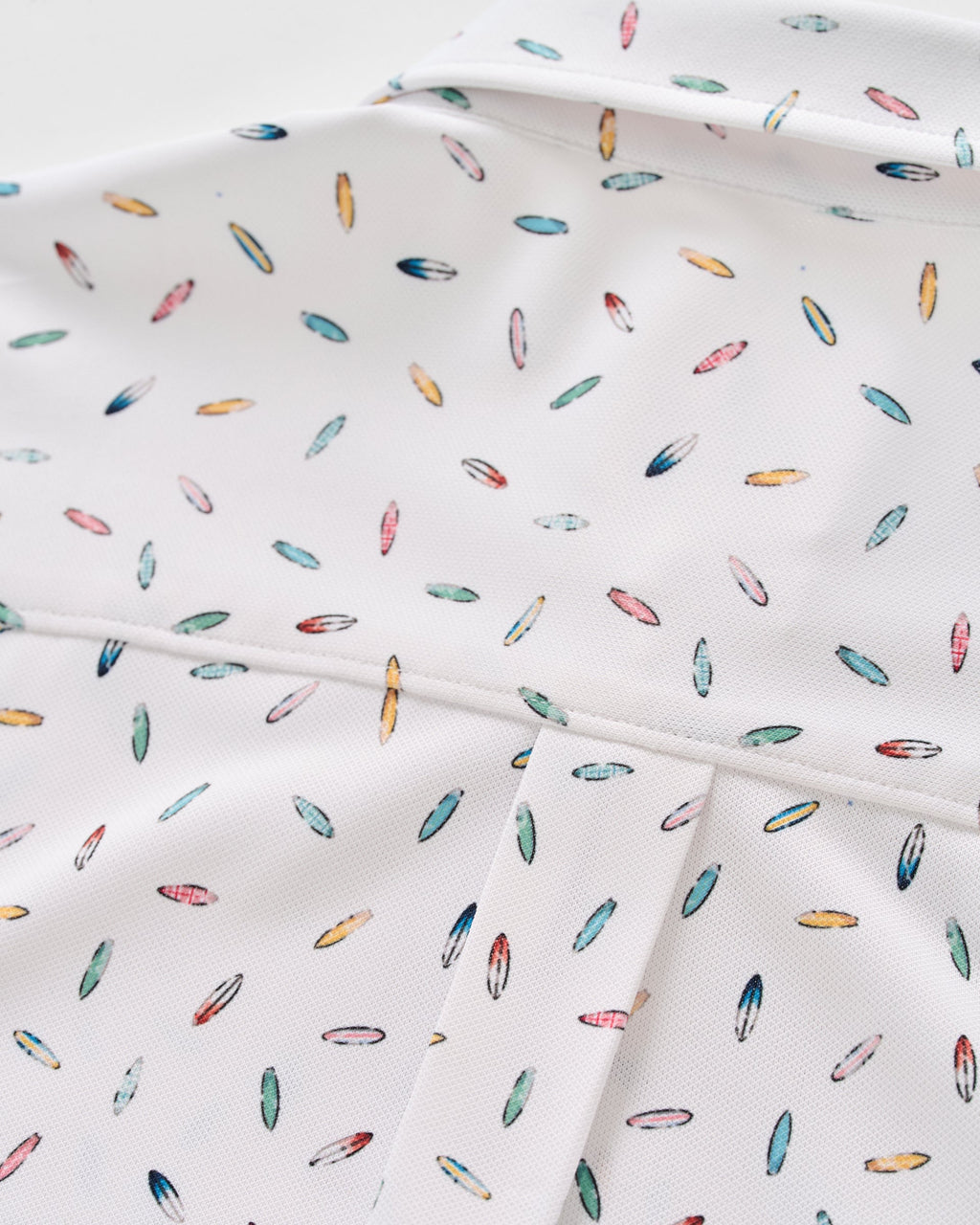 Johnnie-O Printed Mesh Short Sleeve Button Down Shirt - Shortboard Print, White