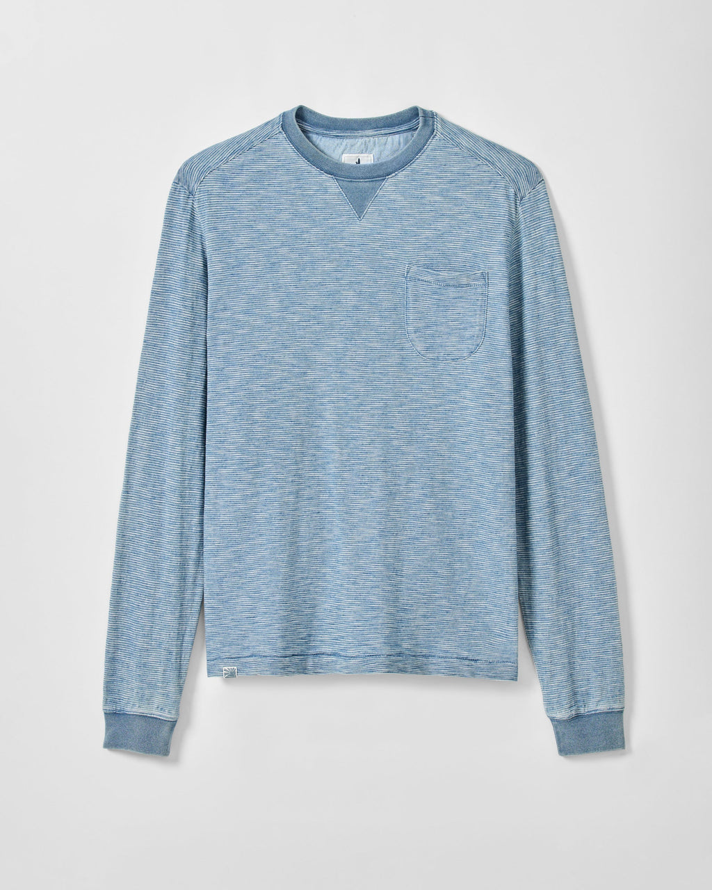 Johnnie-O Spurlin Indigo Jersey Crewneck Long Sleeve T-Shirt, Indigo