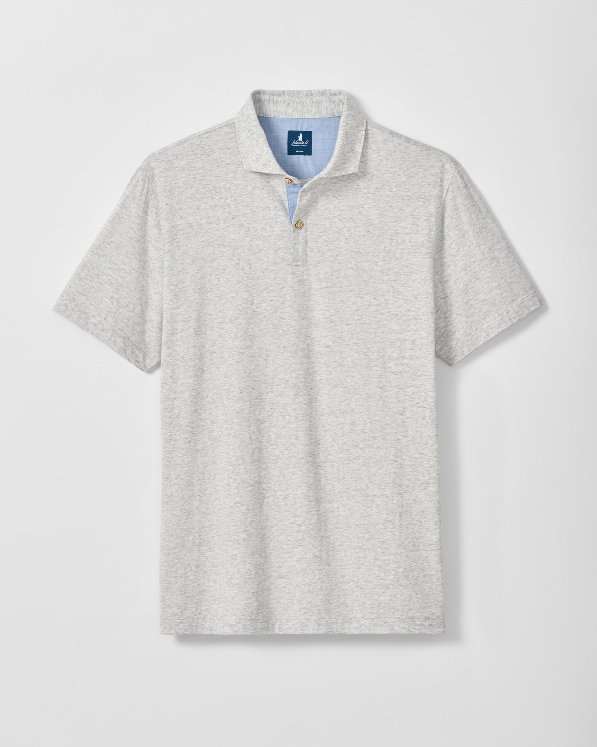 Johnnie-O Slub Cotton Blend Polo - Starnes Heathered, Light Gray