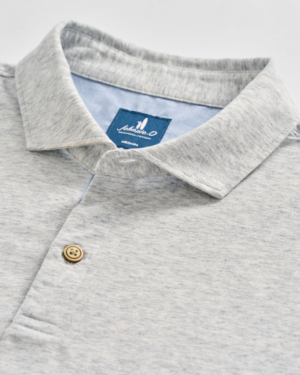 Johnnie-O Slub Cotton Blend Polo - Starnes Heathered, Light Gray