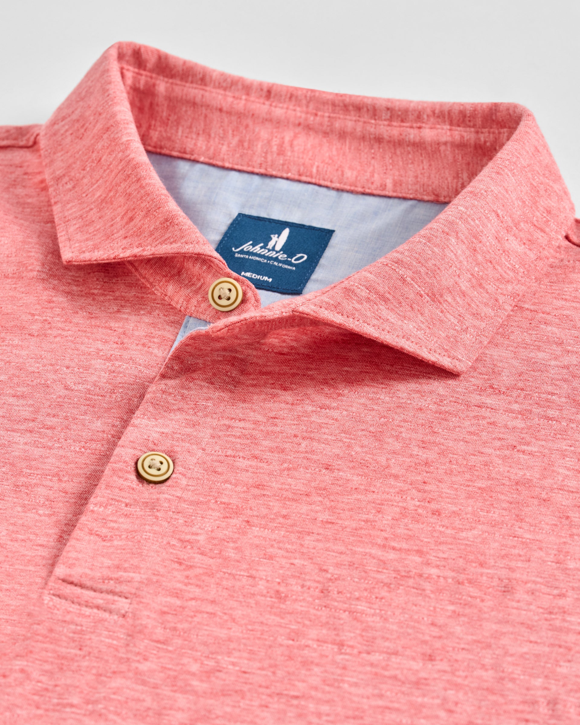 Johnnie-O Slub Cotton Blend Polo - Starnes Heathered, Slate Rose