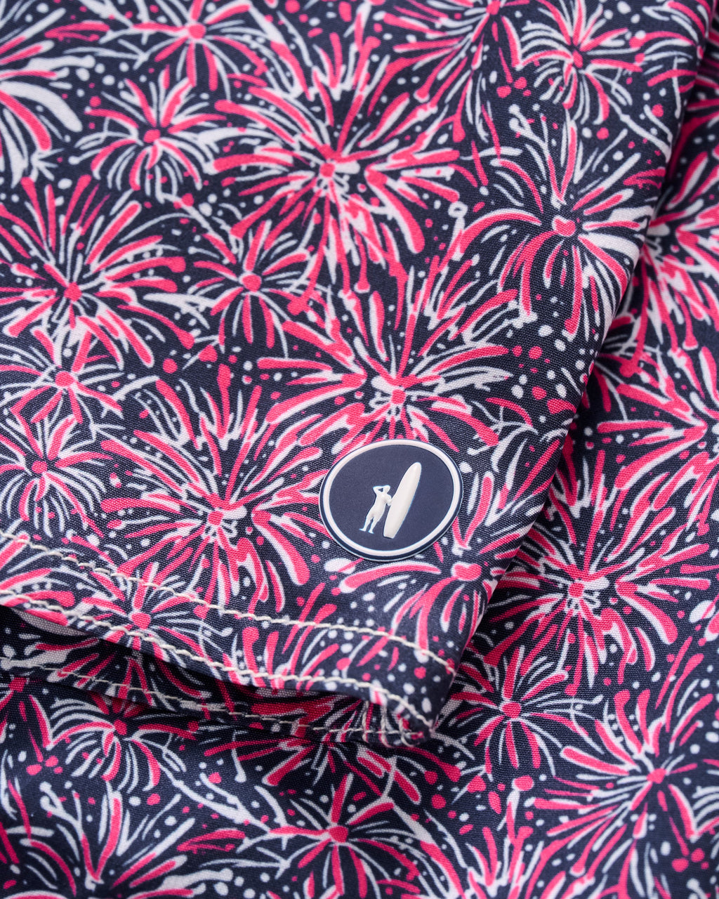 Johnnie-O Half Elastic 7" Swim Trunks, Star Spangled