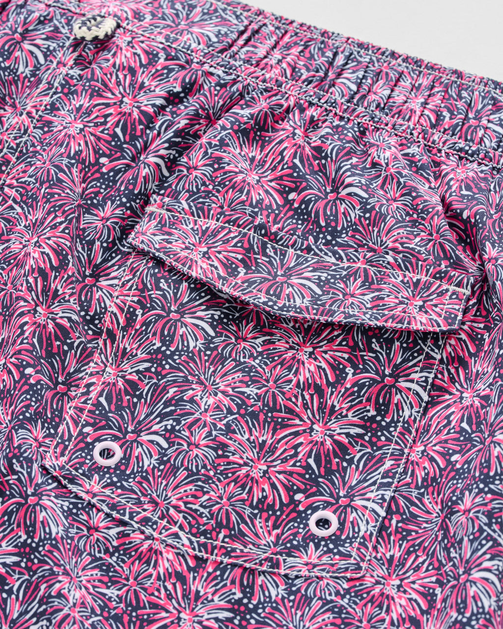Johnnie-O Half Elastic 7" Swim Trunks, Star Spangled