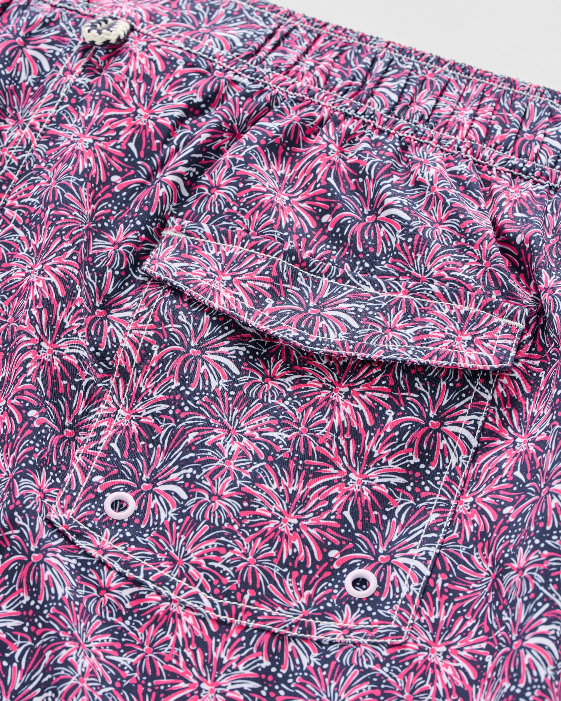 Johnnie-O Half Elastic 7" Swim Trunks, Star Spangled