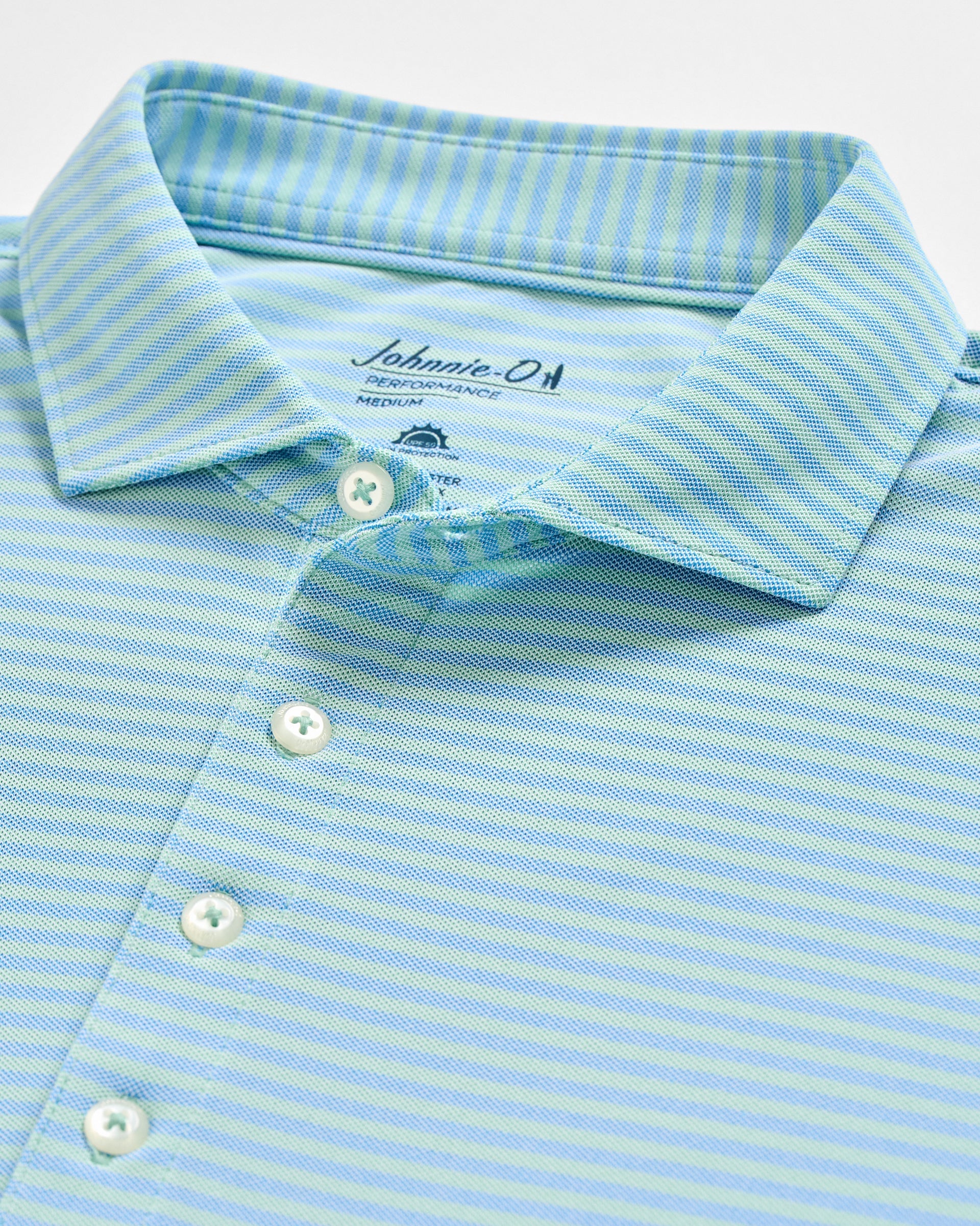 Johnnie-O Performance Mesh Polo - Stetson Stripe, Macaw