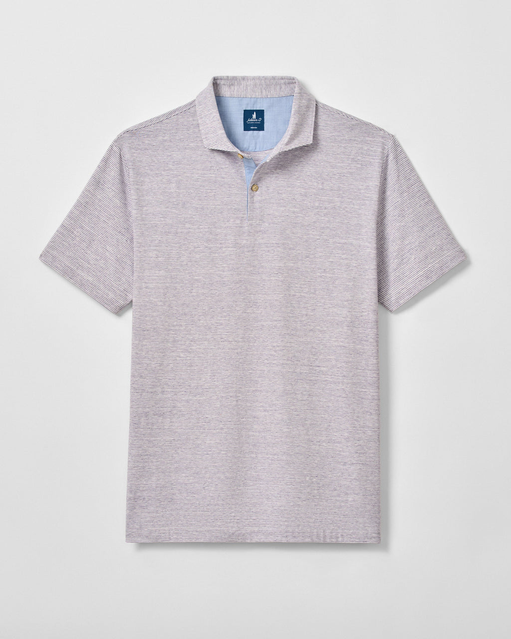 Johnnie-O Slub Cotton Blend Polo - Thatcher Stripe, Bluestone