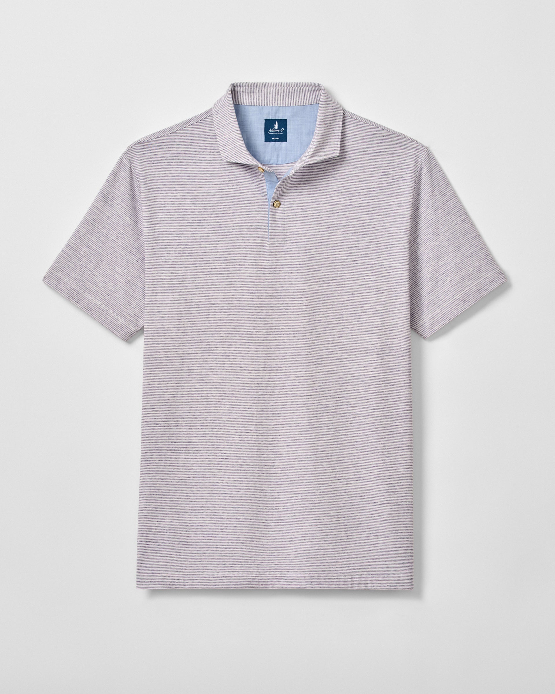Johnnie-O Slub Cotton Blend Polo - Thatcher Stripe, Bluestone