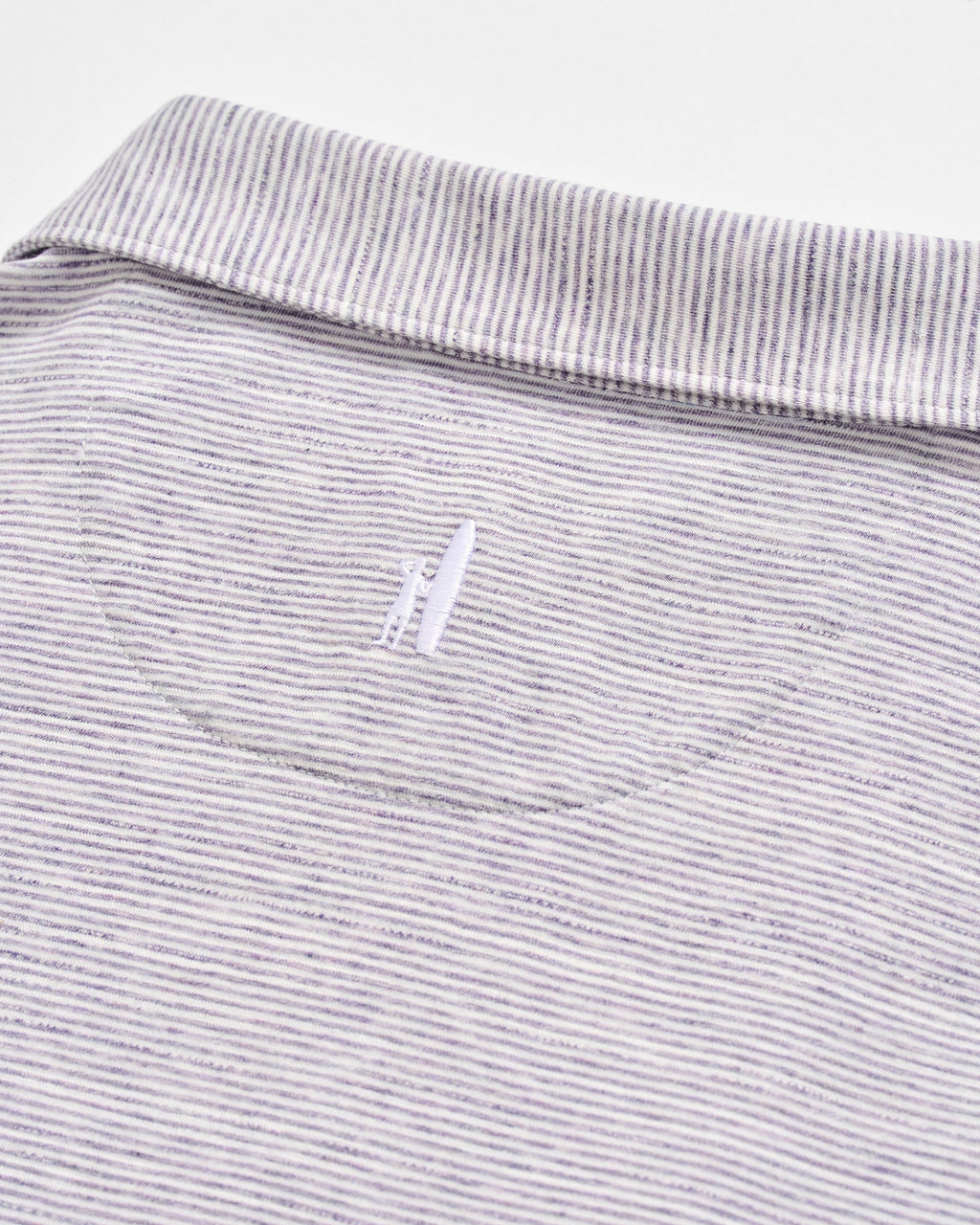 Johnnie-O Slub Cotton Blend Polo - Thatcher Stripe, Bluestone