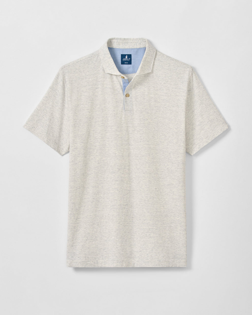 Johnnie-O Slub Cotton Blend Polo - Thatcher Stripe, Light Gray