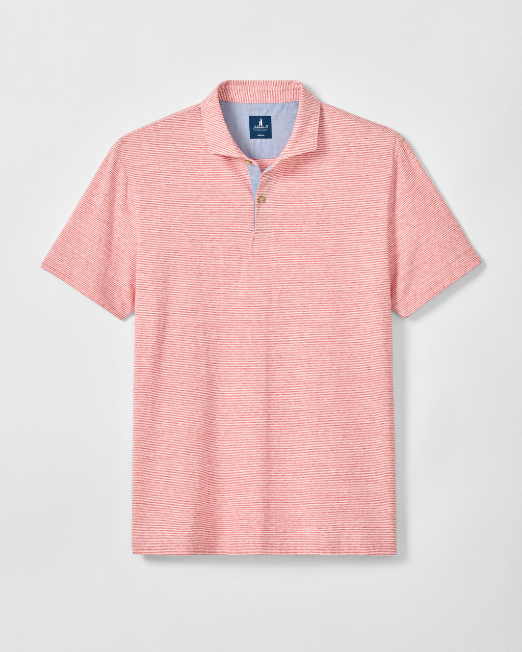 Johnnie-O Slub Cotton Blend Polo - Thatcher Stripe, Slate Rose