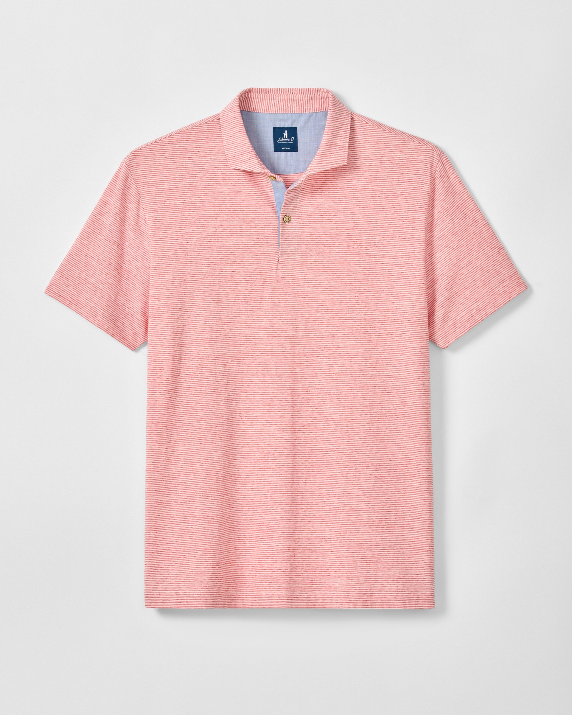 Johnnie-O Slub Cotton Blend Polo - Thatcher Stripe, Slate Rose