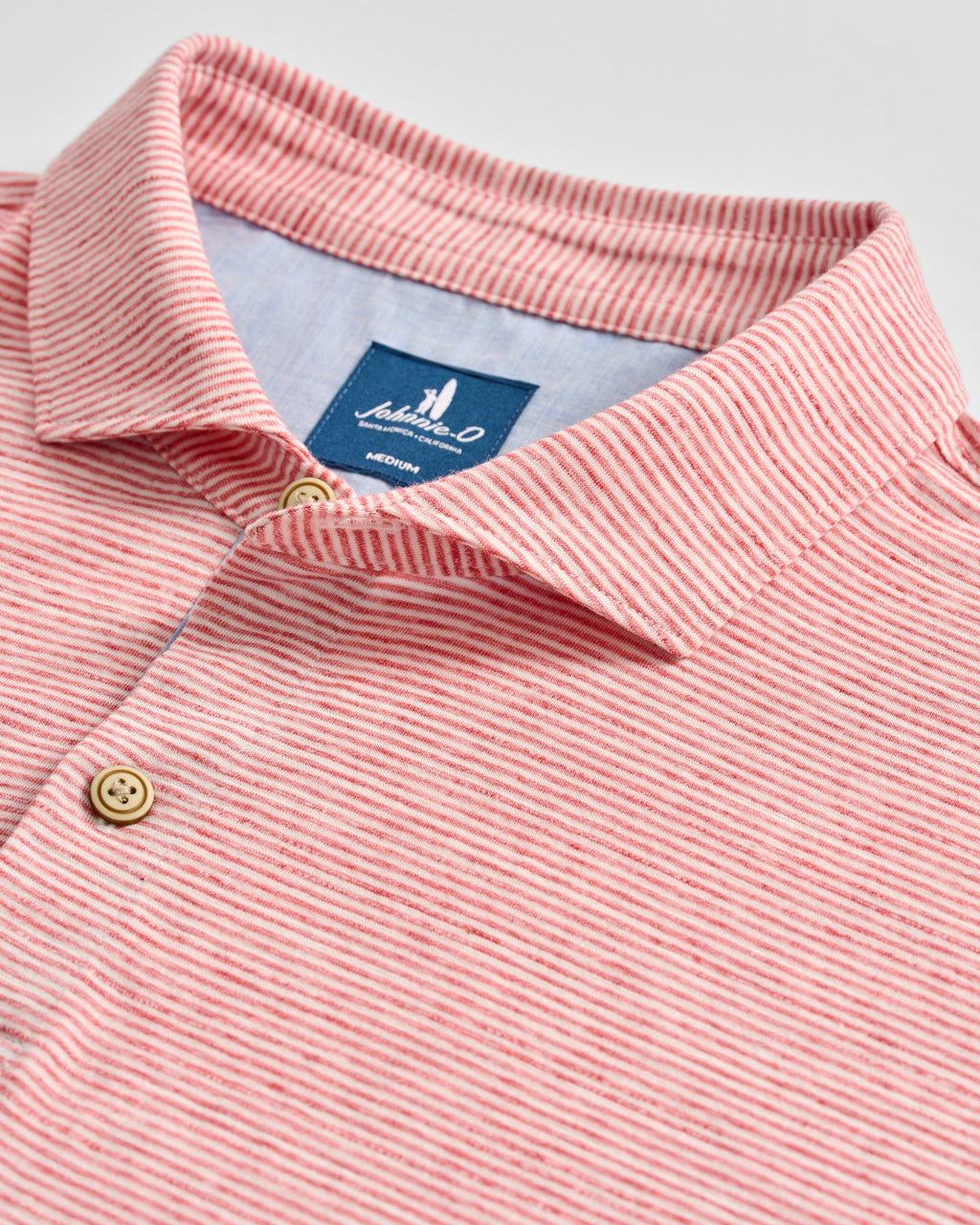 Johnnie-O Slub Cotton Blend Polo - Thatcher Stripe, Slate Rose