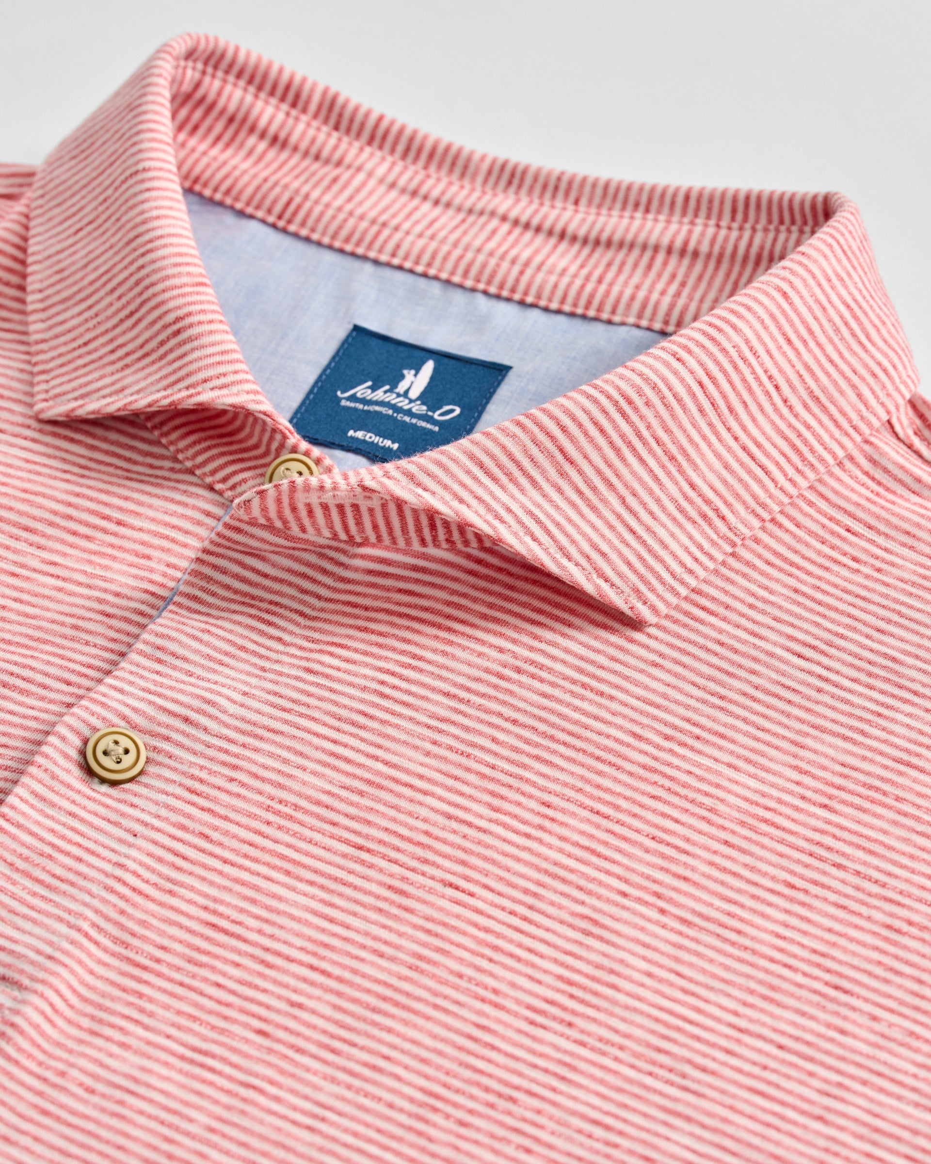 Johnnie-O Slub Cotton Blend Polo - Thatcher Stripe, Slate Rose