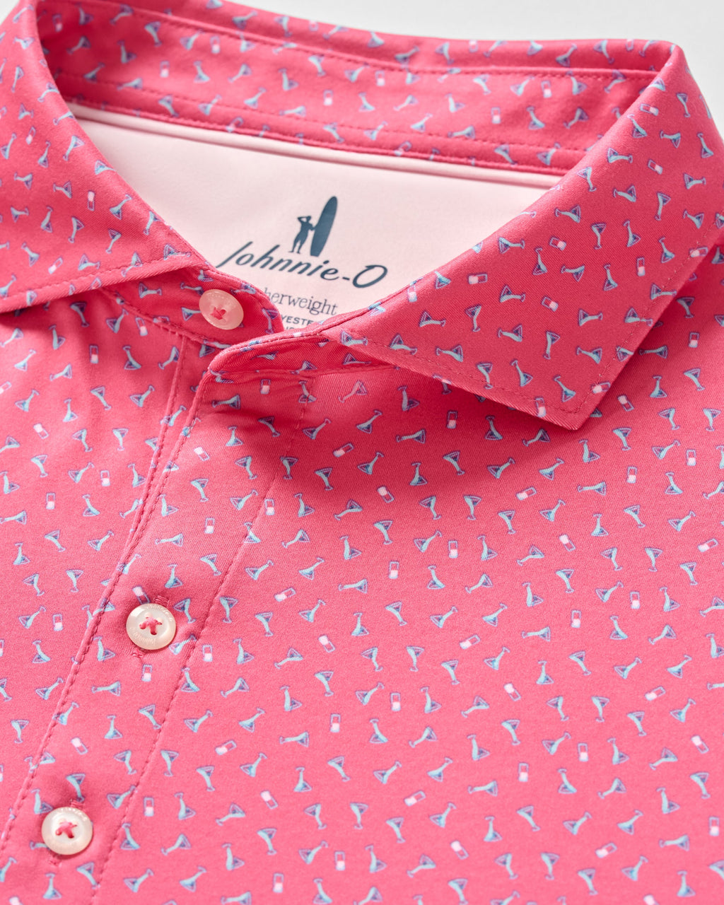 Johnnie-O Featherweight Performance Polo - Tini Dancer, Pink Lemonade