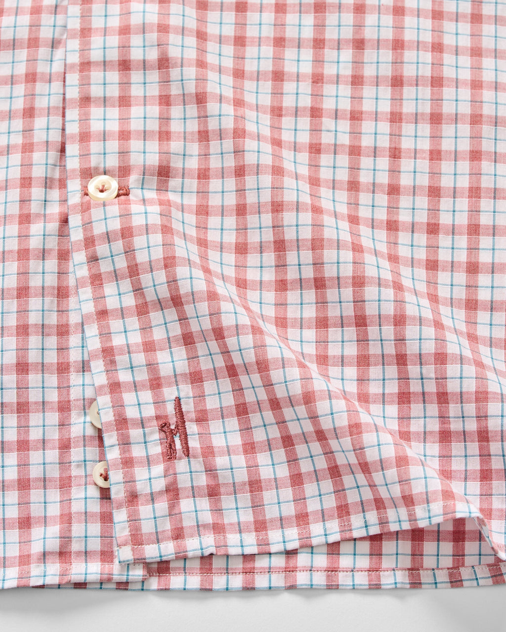 Johnnie-O Cotton Button Down Shirt - Trauber Tattersall, Malibu Red