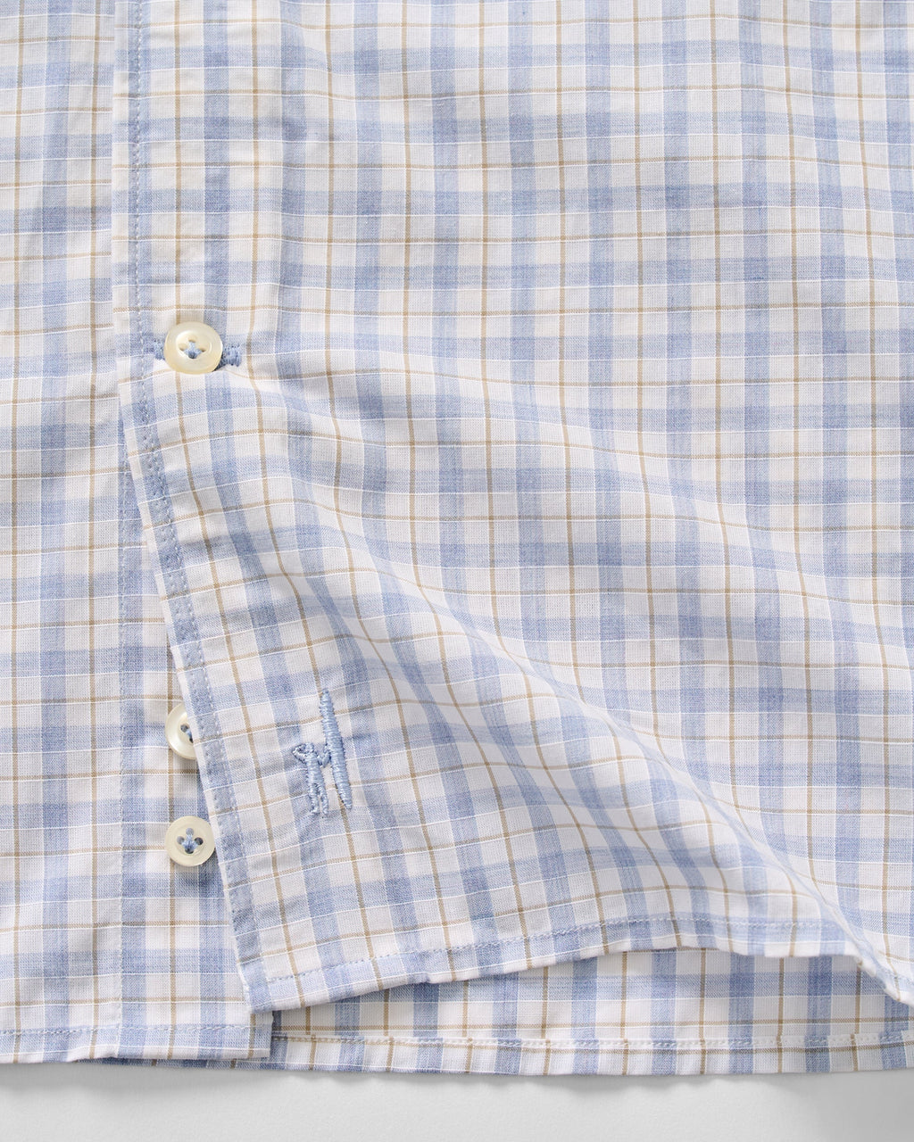Johnnie-O Cotton Button Down Shirt - Trauber Tattersall, Mid Blue