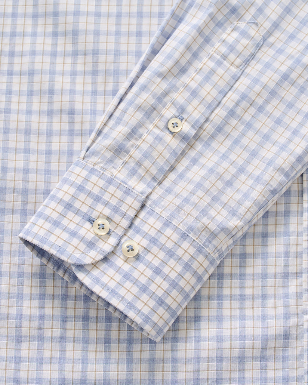 Johnnie-O Cotton Button Down Shirt - Trauber Tattersall, Mid Blue