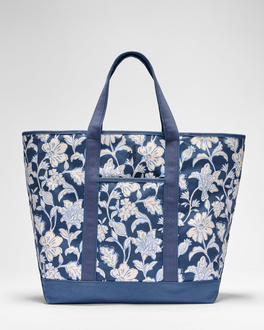 Johnnie-O Floral Printed Zip-Top Tote, Navy
