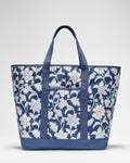 Johnnie-O Floral Printed Zip-Top Tote, Navy