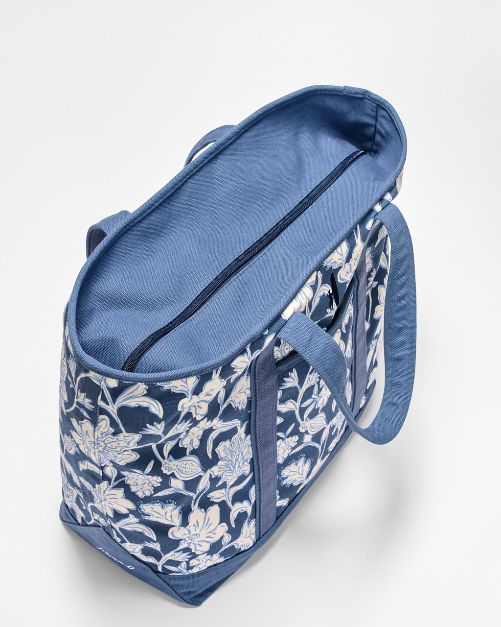 Johnnie-O Floral Printed Zip-Top Tote, Navy