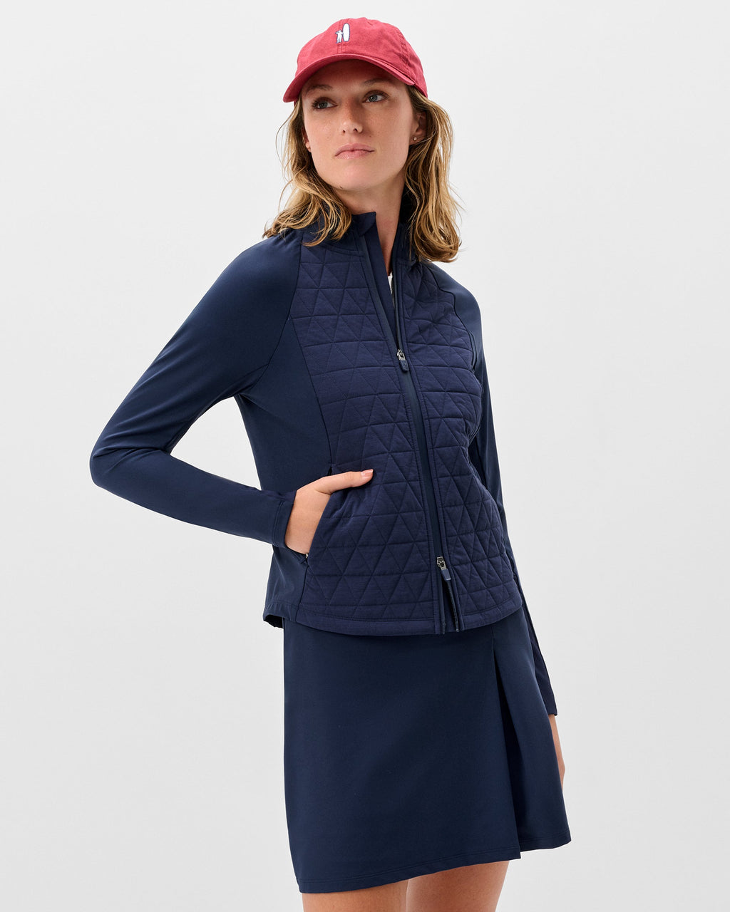 Johnnie-O Hannah Performance Mixed Media Jacket, Navy