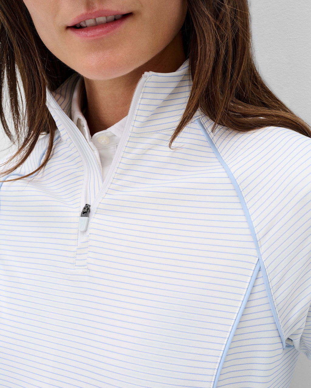 Johnnie-O Jasmine Performance 1/4 Zip Pullover, White Kona