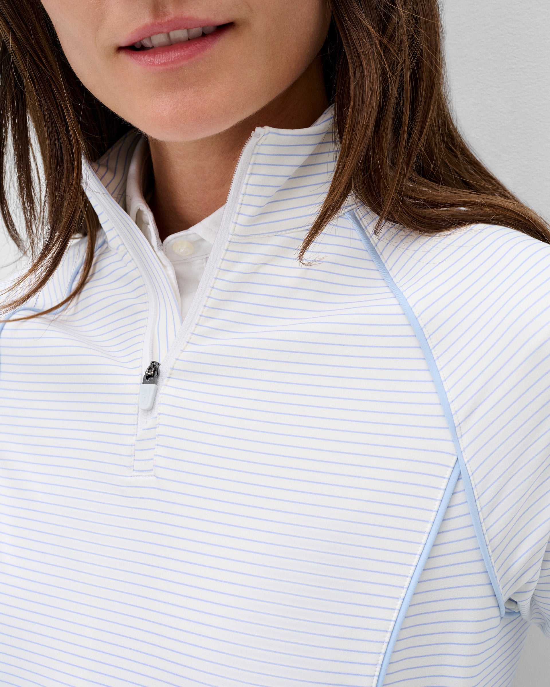 Johnnie-O Jasmine Performance 1/4 Zip Pullover, White Kona