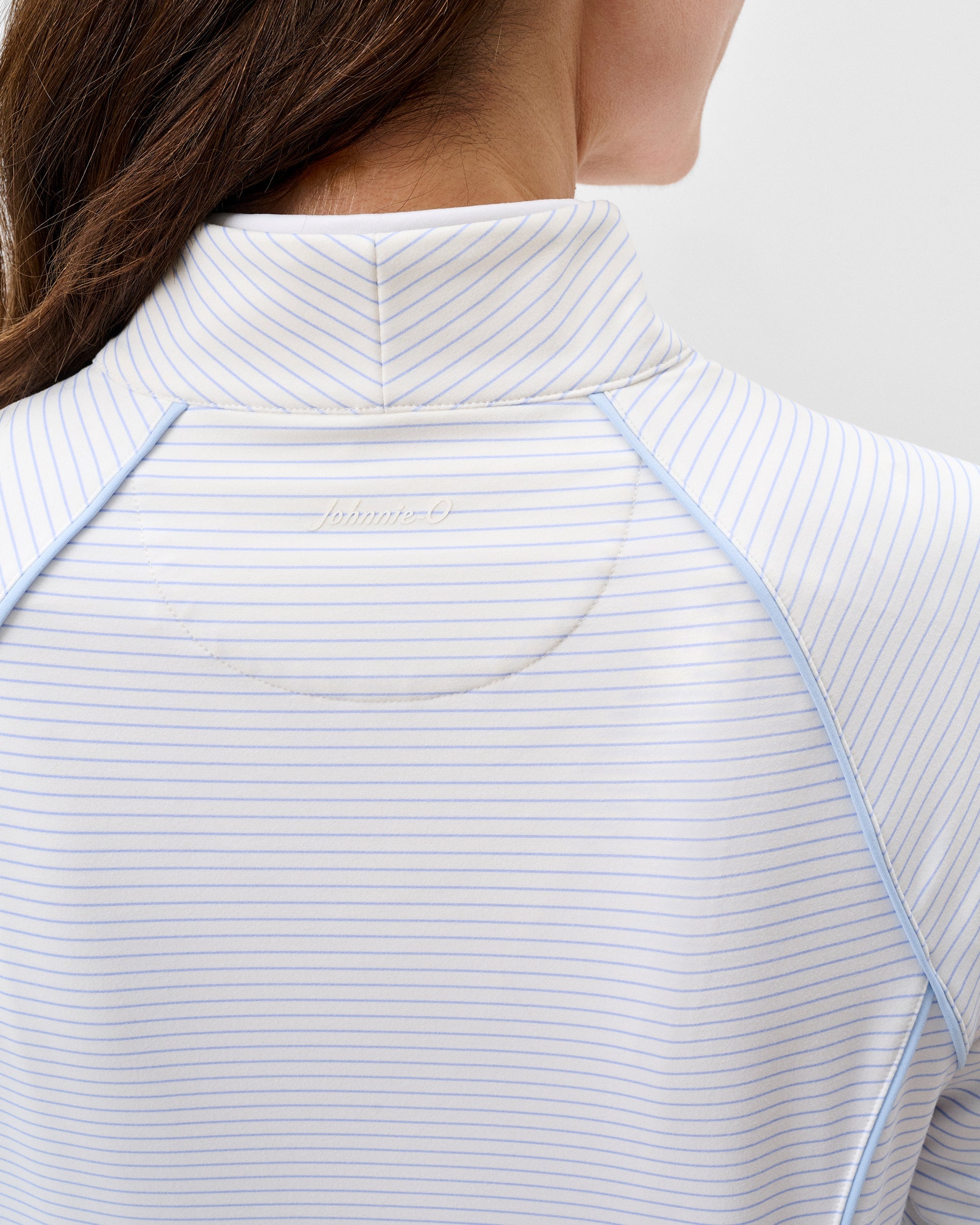 Johnnie-O Jasmine Performance 1/4 Zip Pullover, White Kona