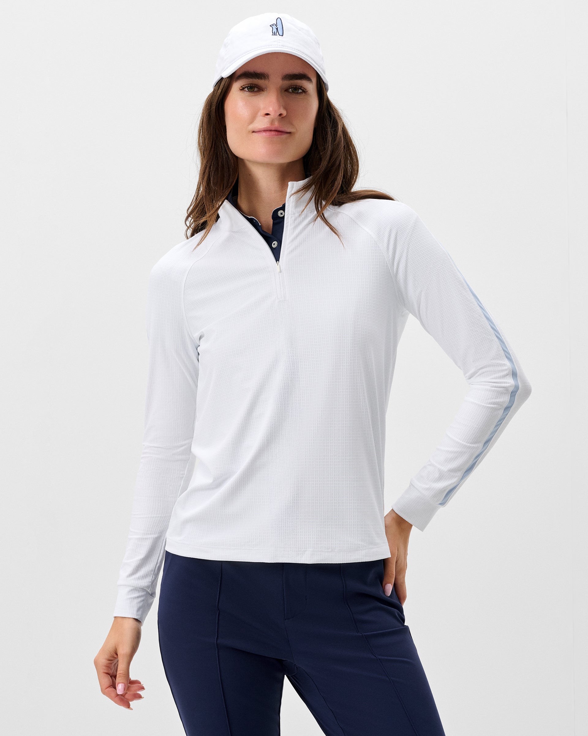 Johnnie-O Sloane Performance 1/4 Zip Pullover, White