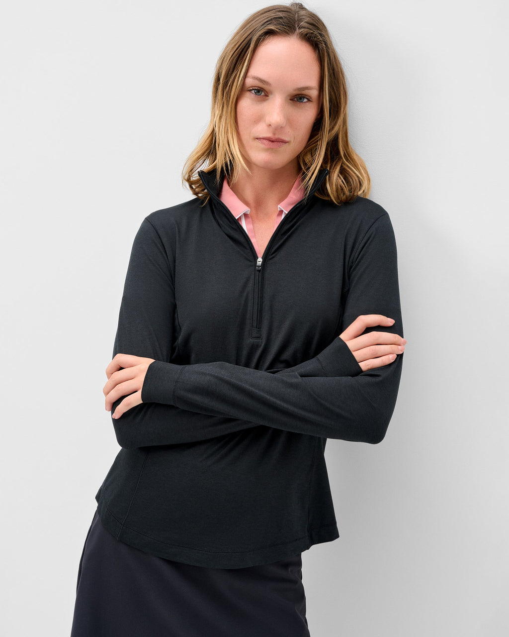 Johnnie-O Susie Performance 1/4 Zip Pullover, Black